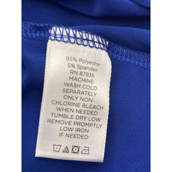 Susan Graver Women Royal Liquid Knit Ruched Drawstring Long Sleeve Top Size S - Picture 6 of 6